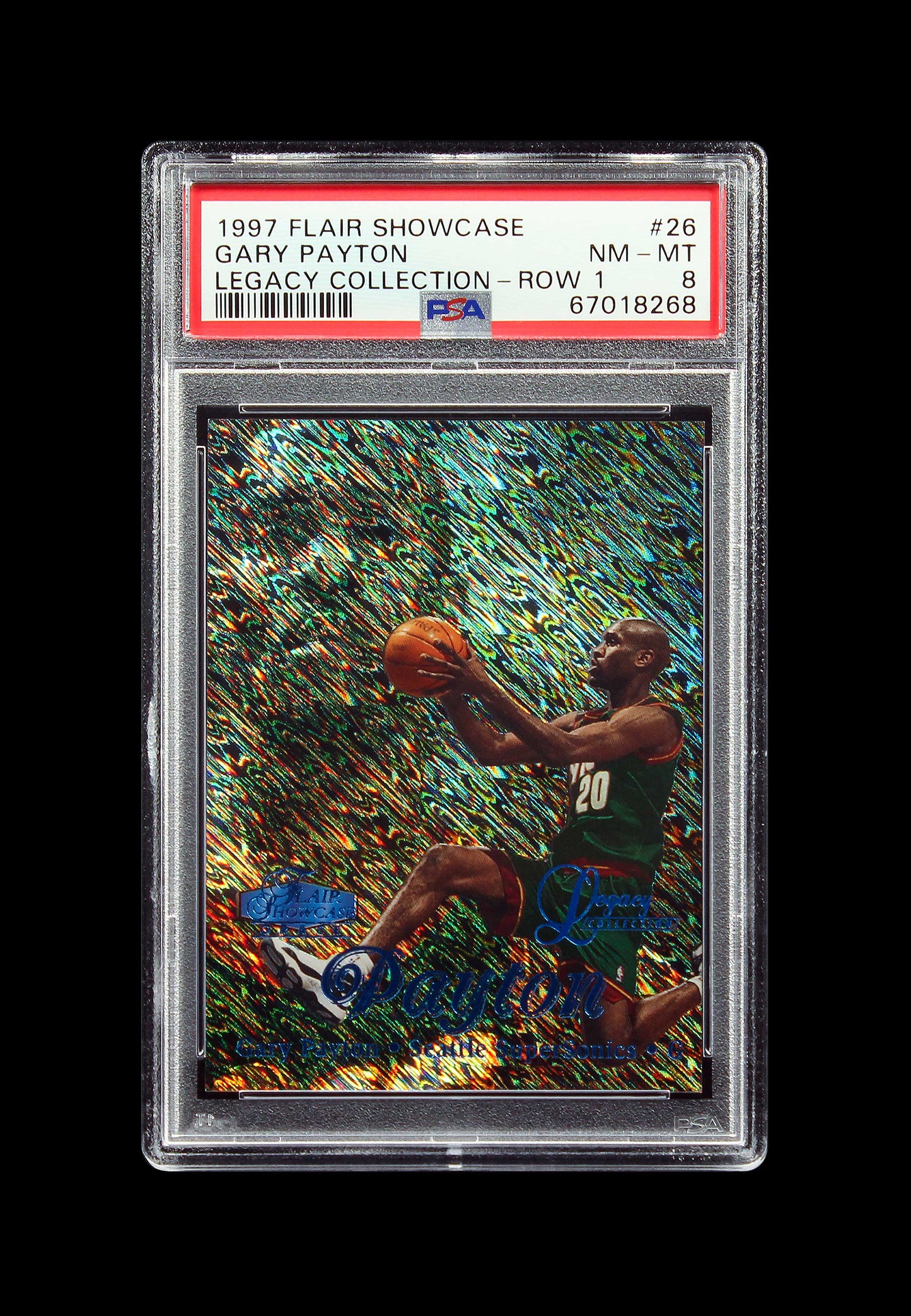 1997 Gary Payton Fleer Flair Showcase Legacy Collection #26 Row 1 /100 PSA 8