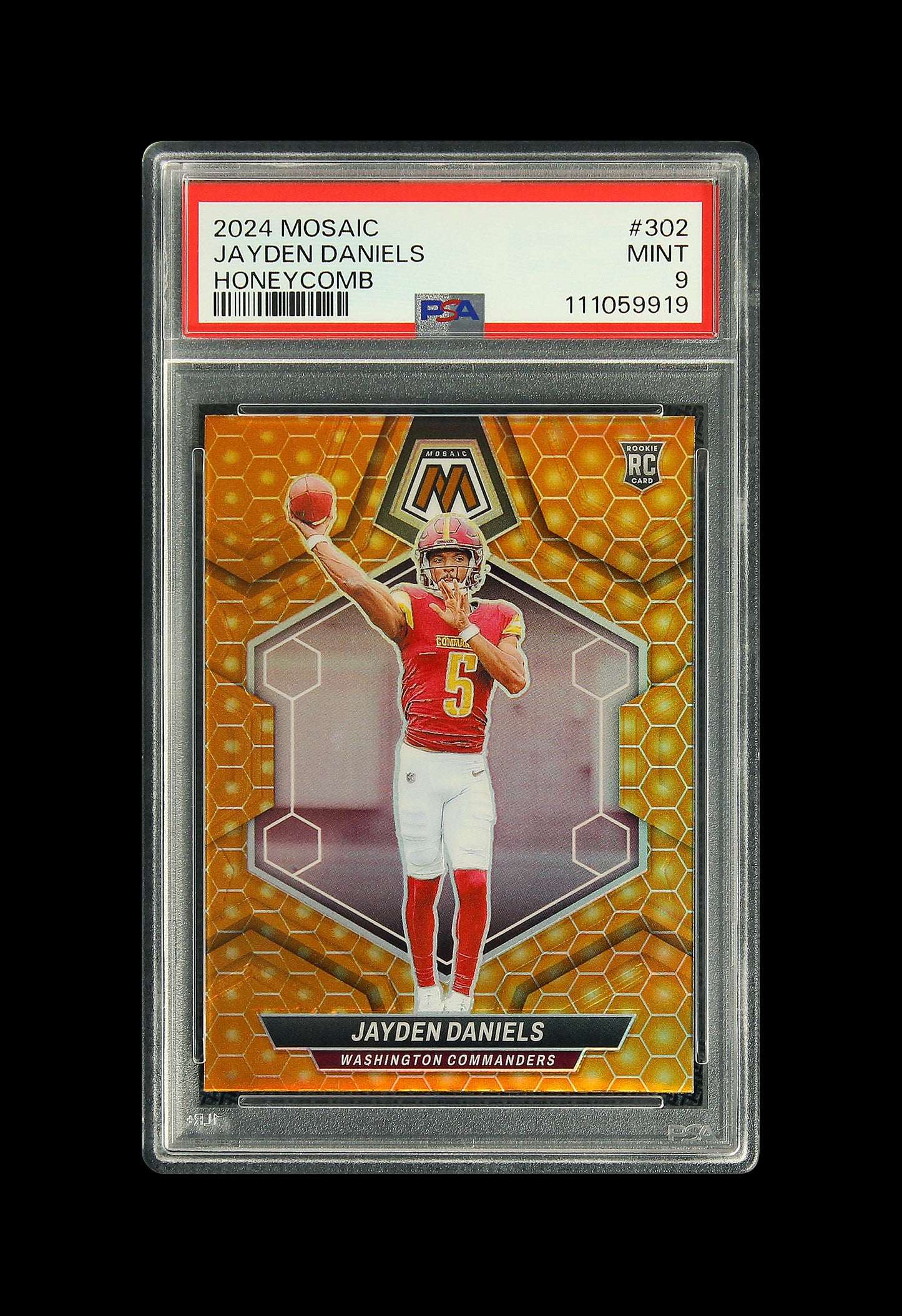 2024 Jayden Daniels Panni Prizm Honeycomb RC Rookie #302 PSA 9 Mint