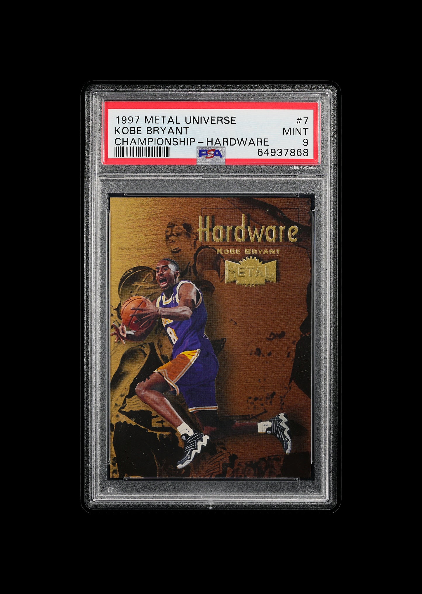 1997 Kobe Bryant Skybox Metal Universe Championship Hardware #7 PSA 9 Mint Pop 15