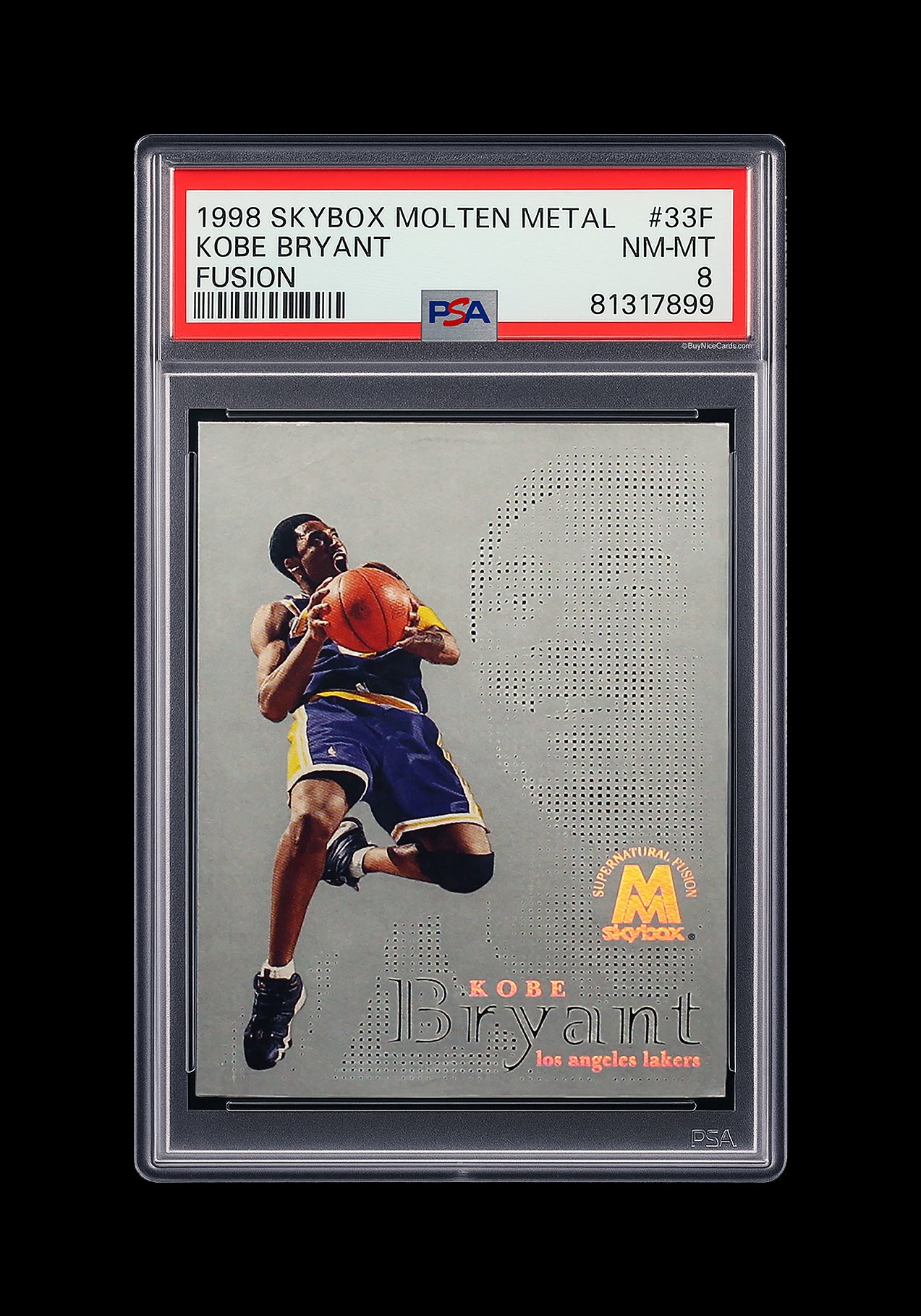 1998 Kobe Bryant Fleer Skybox Molten Metal Fusion /250 #33F PSA 8