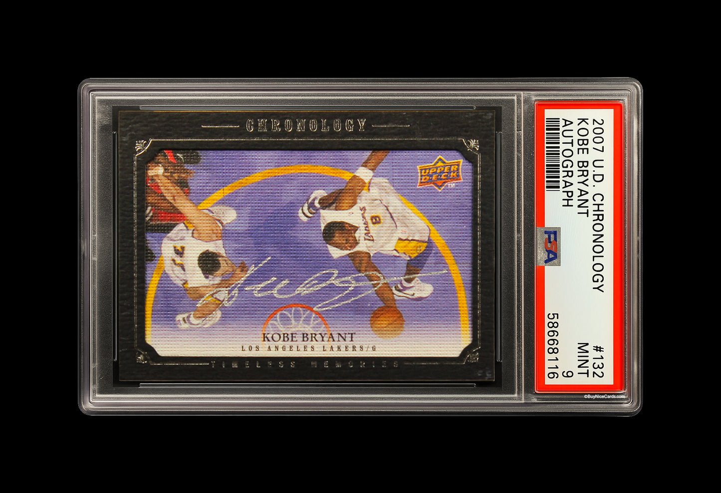 2007 Kobe Bryant Upper Deck Chronology Timless Memories Auto /99 # 132 PSA 9 Mint
