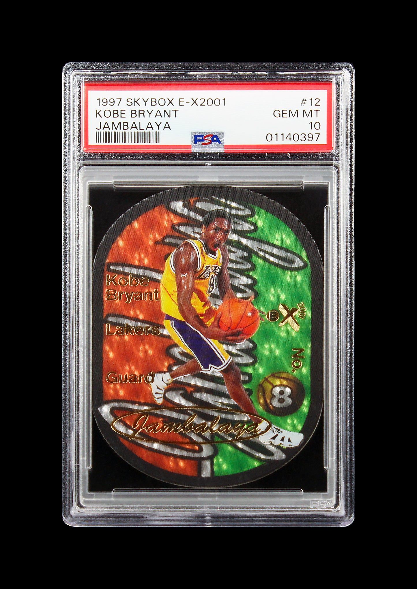 1997 Kobe Bryant Fleer Skybox E-X2001 Jambalaya SP #12 PSA 10 Gem Mint Pop 15