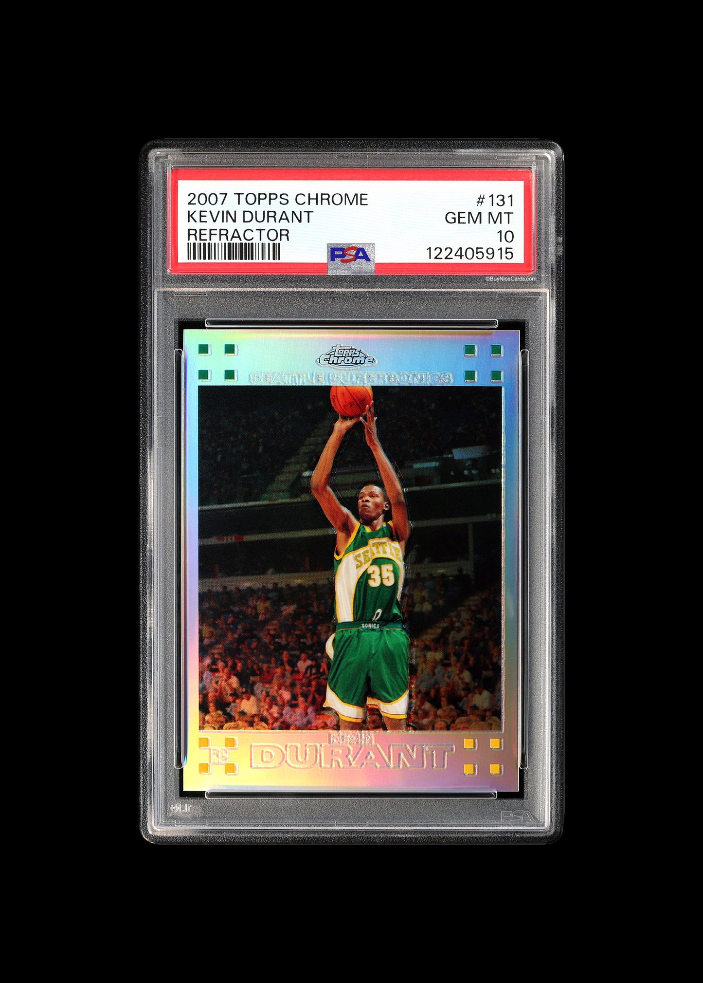 2007 Kevin Durant Topps Chrome Refractor SP RC Rookie /1499 #131 PSA 10 Gem Mint