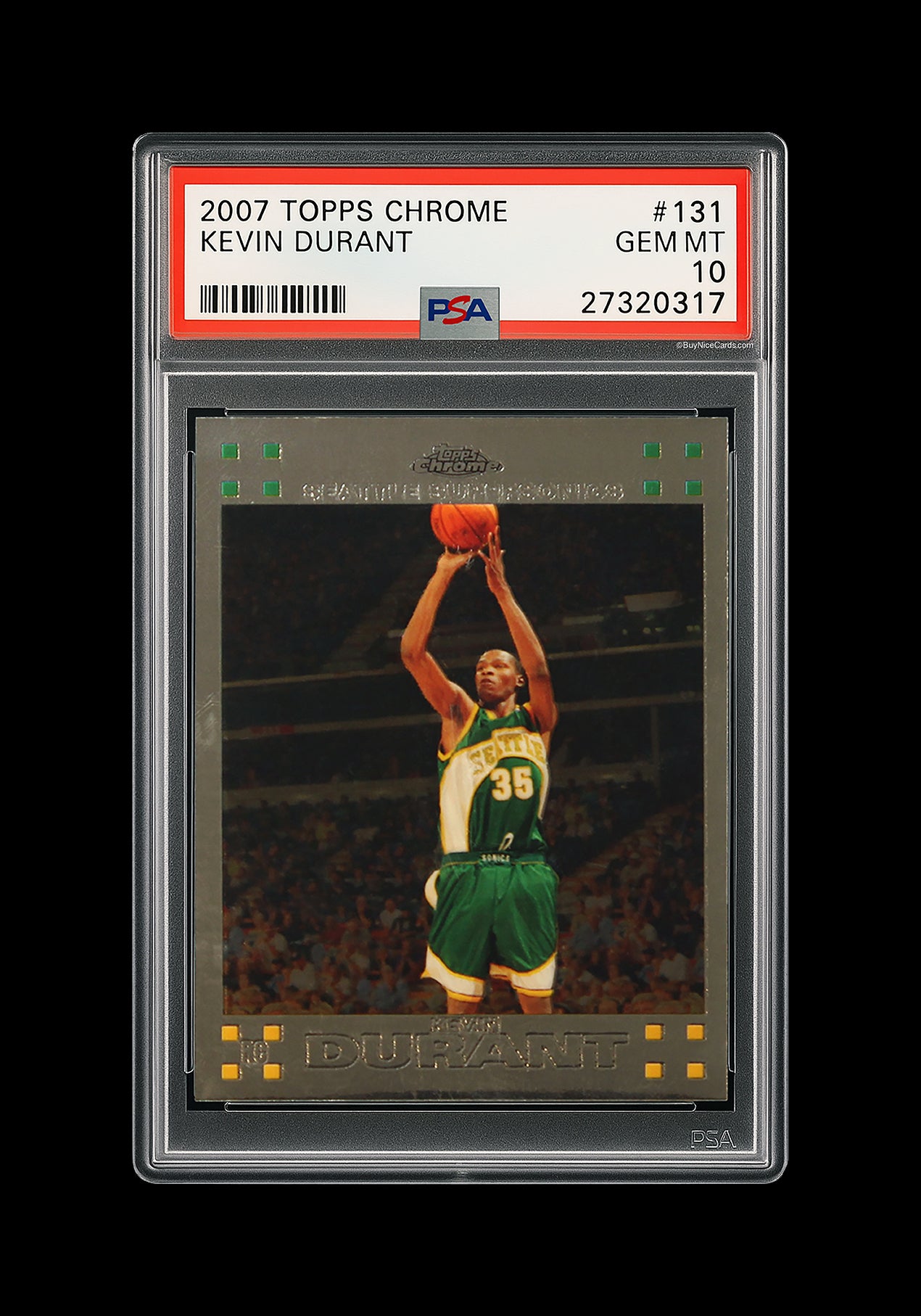 2007 Kevin Durant Topps Chrome Base RC Rookie #131 PSa 10 Gem Mint