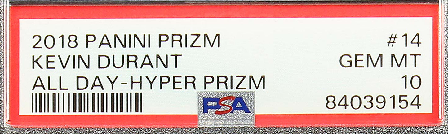 2018 Kevin Durant Panini Prizm All Day Hyper Prizms SP #14 PSA 10 Gem Mint