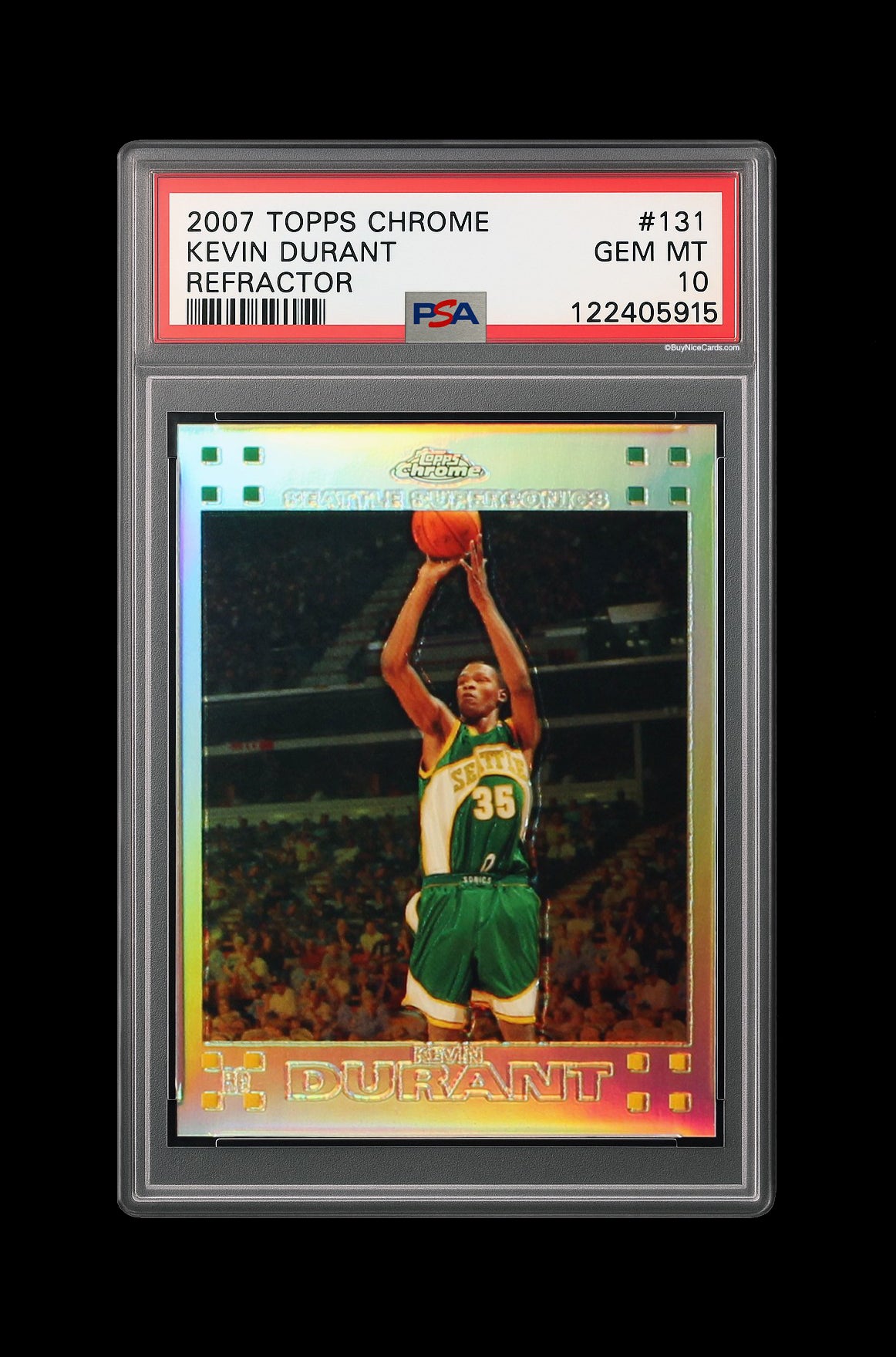 2007 Kevin Durant Topps Chrome Refractor SP RC Rookie /1499 #131 PSA 10 Gem Mint