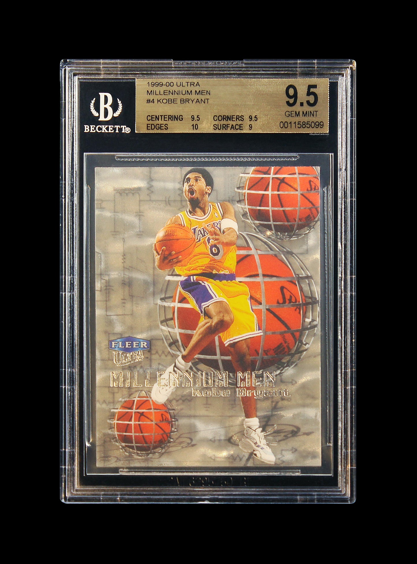1999-00 Kobe Bryant Fleer Ultra Millenium Men SP /100 #4 BGS 9.5 Pop 10