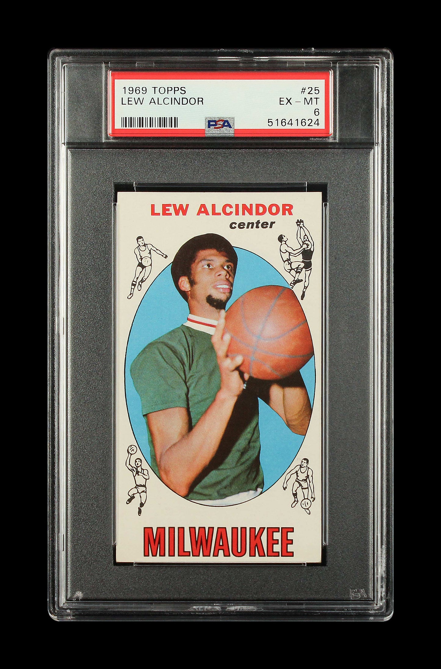 1969 Lew Alcindor Kareem Abdul-jabbar Topps Rc Rookie #25 Psa 6 Ex-mt