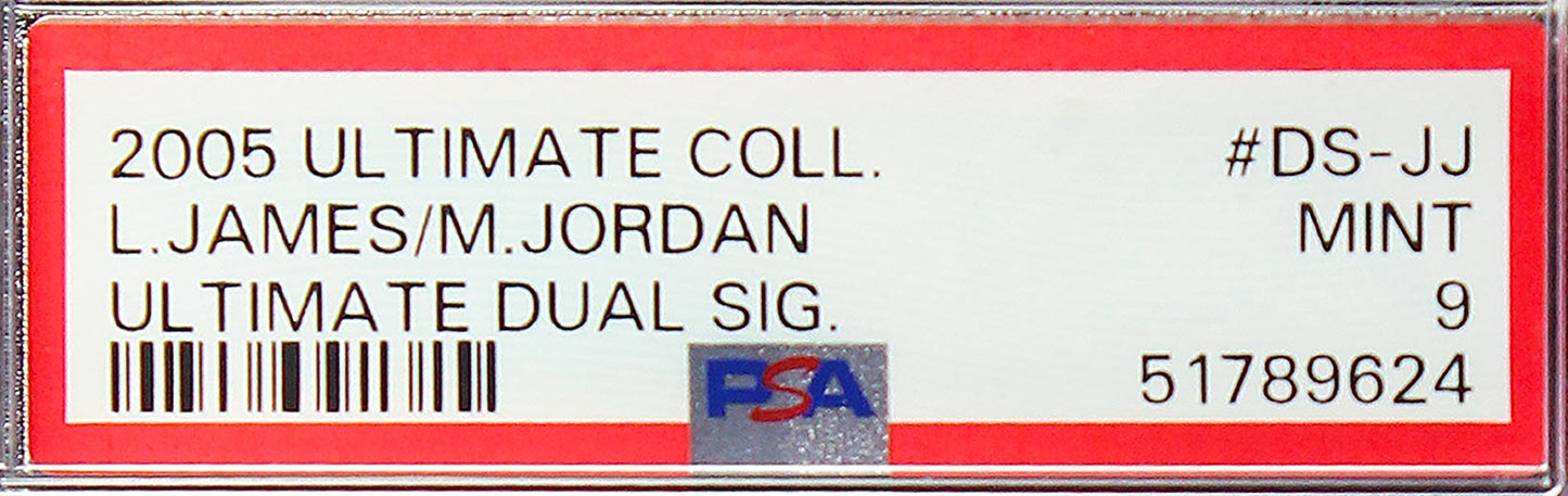 2005 Michael Jordan LeBron James Upper Deck Ultimate Collection Dual Signature Auto /25 PSA