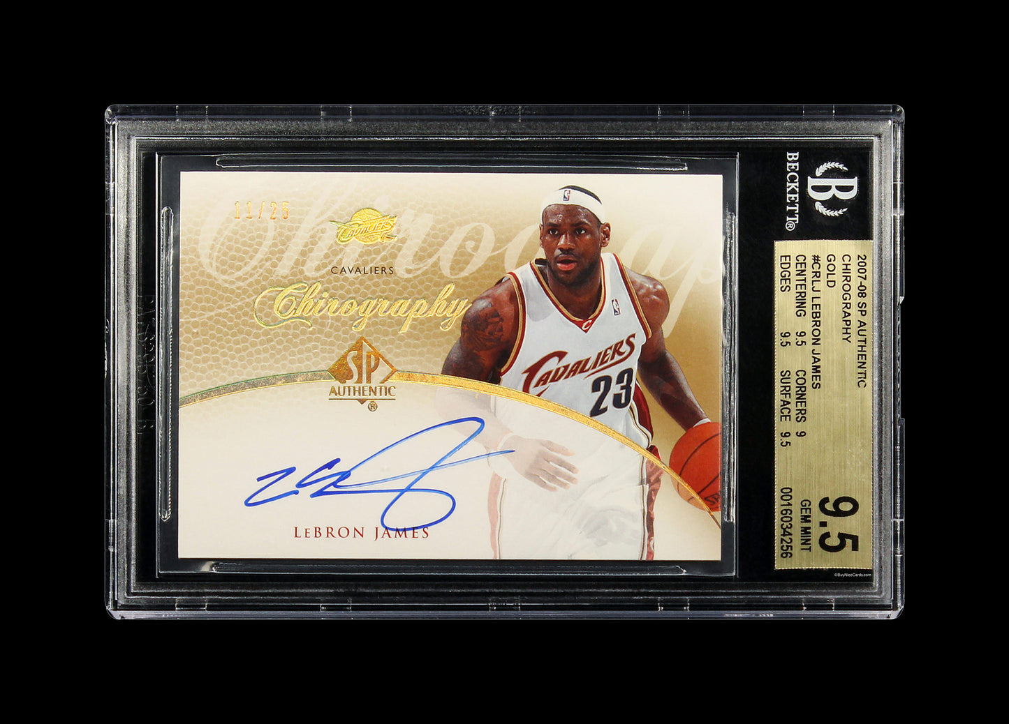 2007-08 Sp Authentic Chirography Gold Lebron James #crlj Bgs 9.5