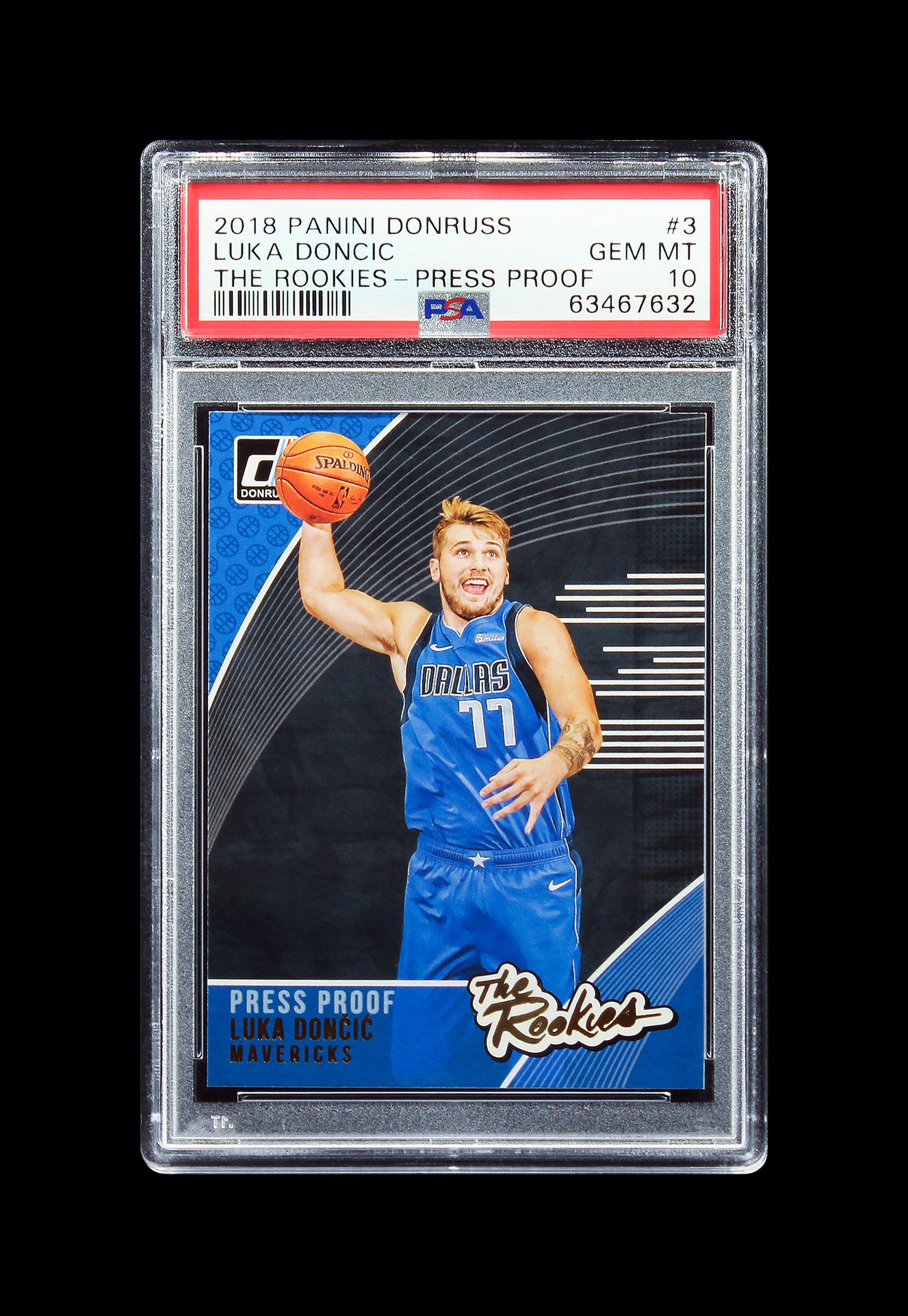 2018 Luka Doncic Panini Donruss The Rookies Press Proof RC #3 PSA 10 Gem Mint