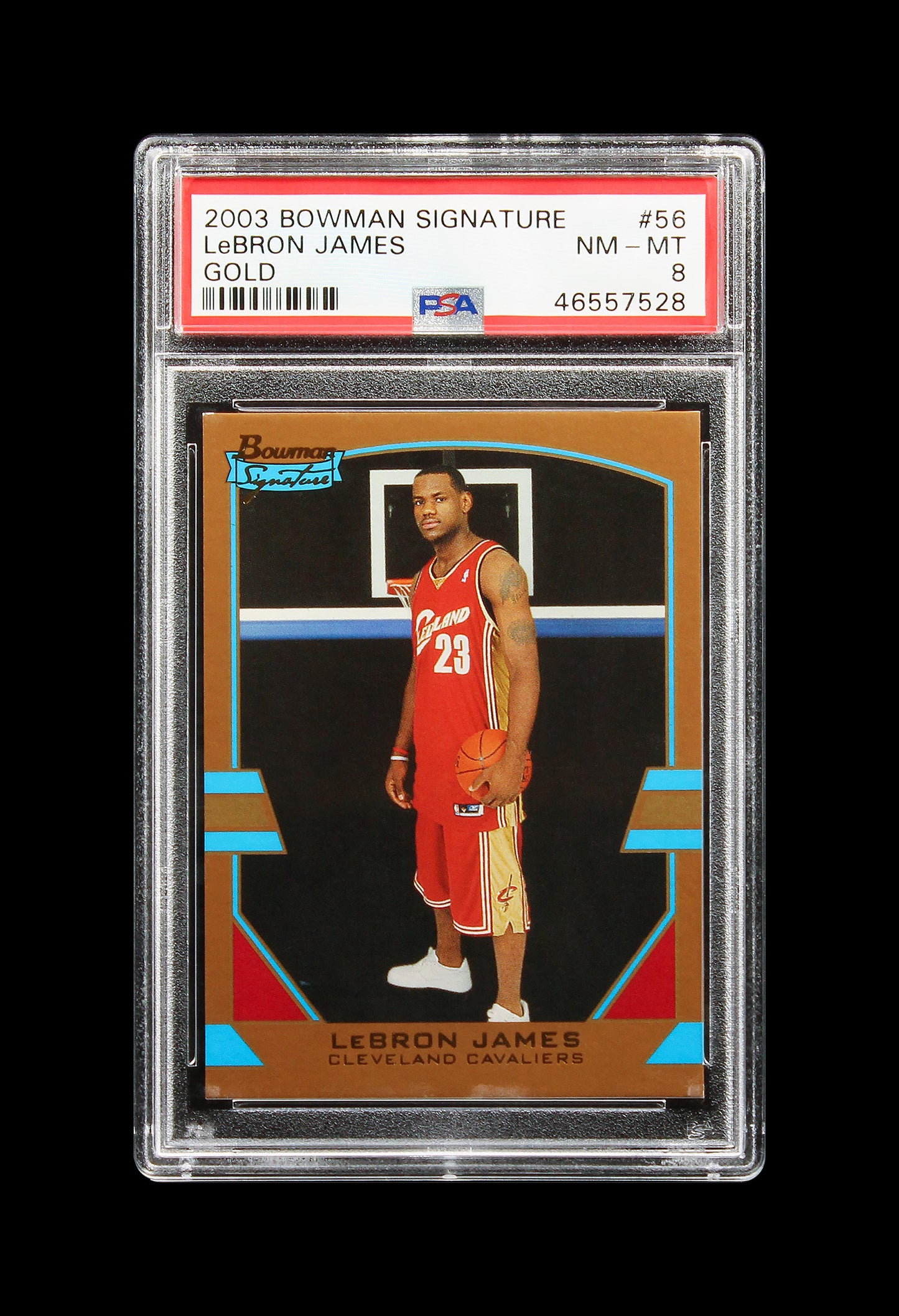 2003 Lebron James Bowman Signature Gold /99 RC Rookie #56 PSA 8 Mint