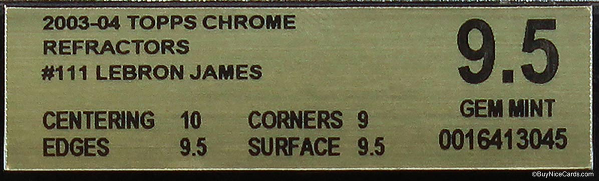 2003-04 Lebron James Topps Chrome Refractors Rc Rookie #111 Bgs 9.5 Gem Mint