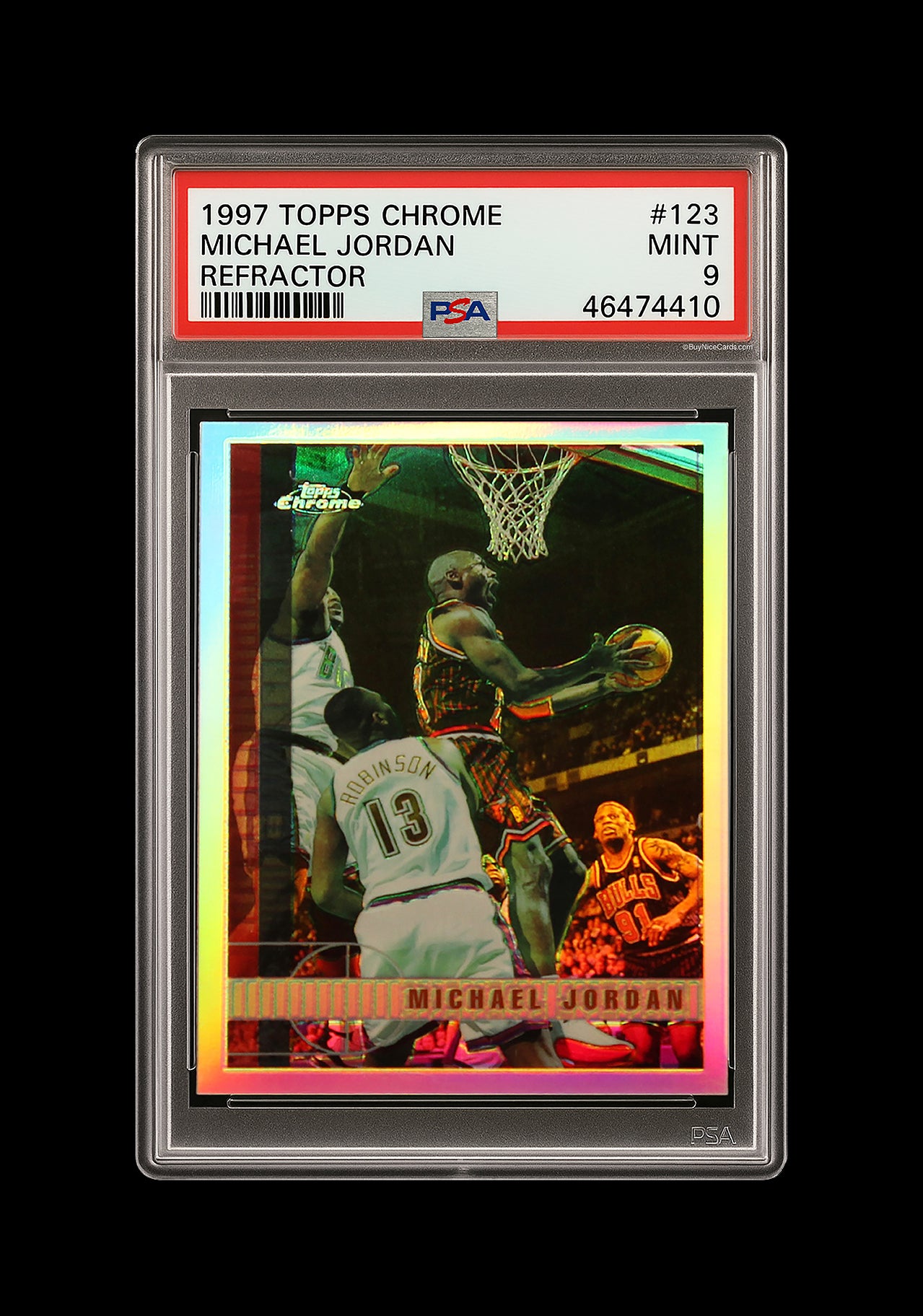 1997 Michael Jordan Topps Chrome Refractor SP # 123 PSA 9 Mint
