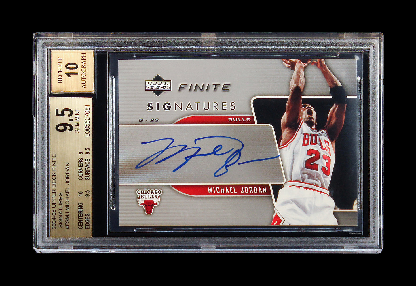 2004-05 Michael Jordan Upper Deck Finite Signatures Sp Auto #fsmj Bgs 9.5 Pop 9 out of 21 Total Graded