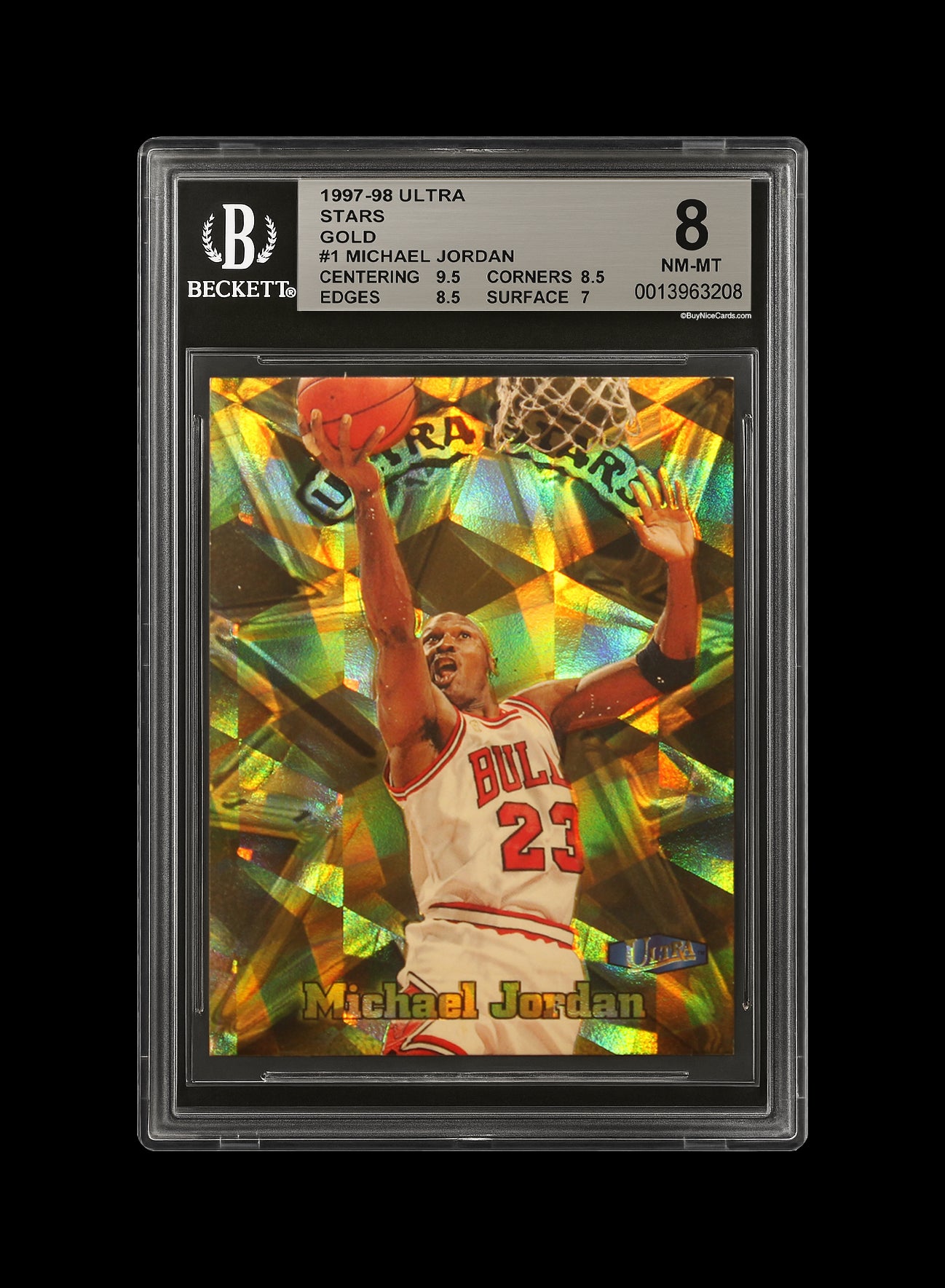 1997-98 Michael Jordan Fleer Ultra Stars Gold SP # 1 BGS 8