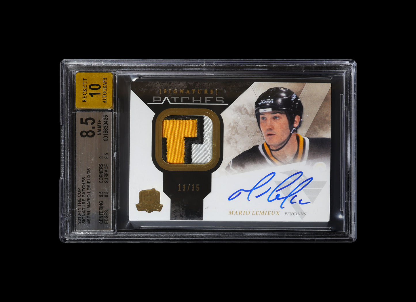 2010-11 Mario Lemieux Upper Deck The Cup Signature Patches Auto /35 #SPML BGS 8.5 / 10