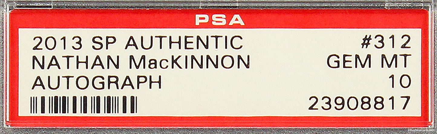 2013 Nathan Mackinnon Upper Deck SP Authentic Future Watch RC Rookie Auto /999 #312 PSA 10 Gem Mint