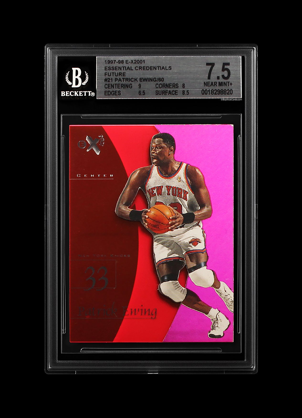 1997-98 Patrick Ewing Skybox EX-2001 Essential Credentials Future /60 #21 BGS 7.5