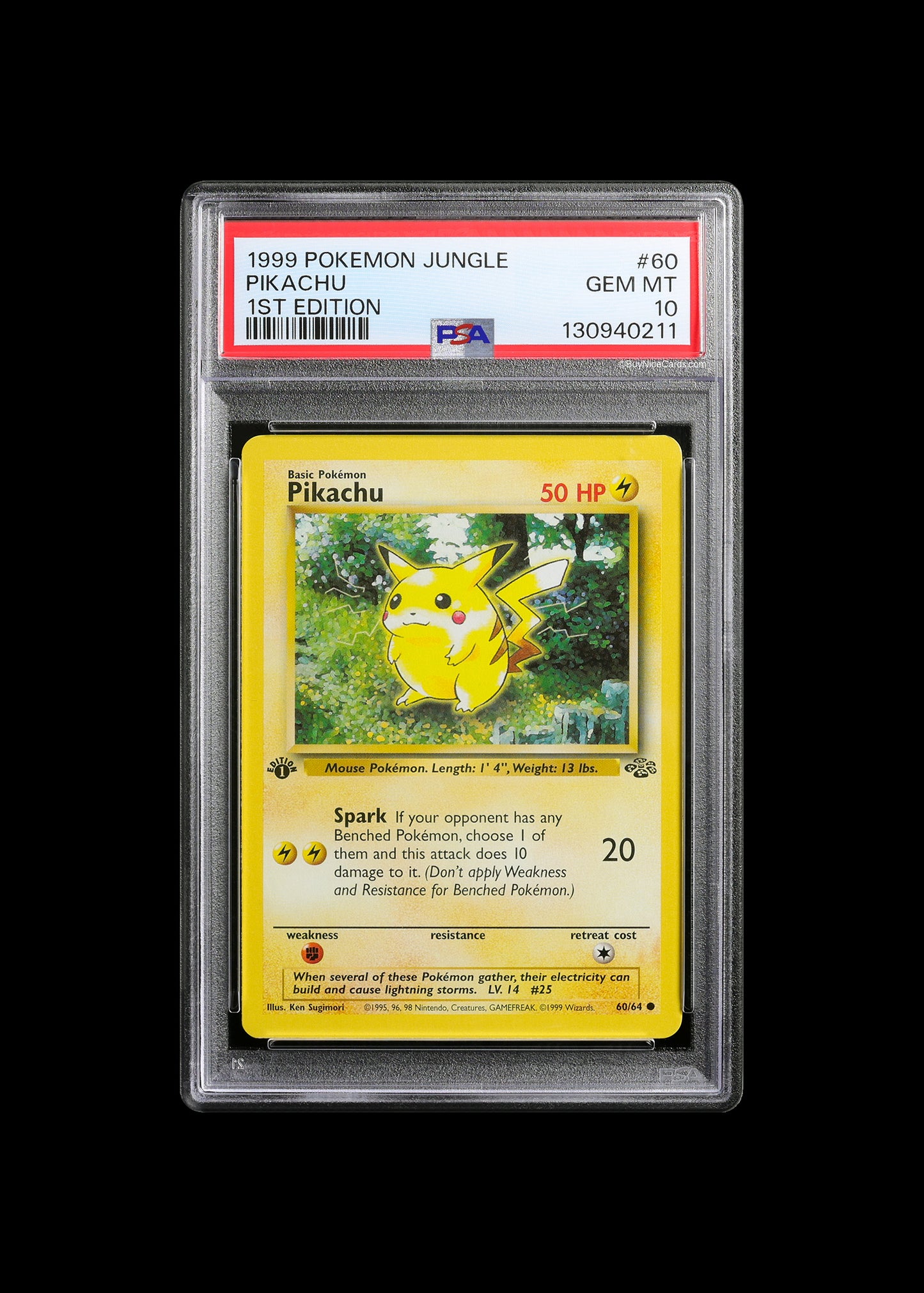 1999 Pikachu Pokemon Jungle 1st Edition #60 PSA 10 Gem Mint