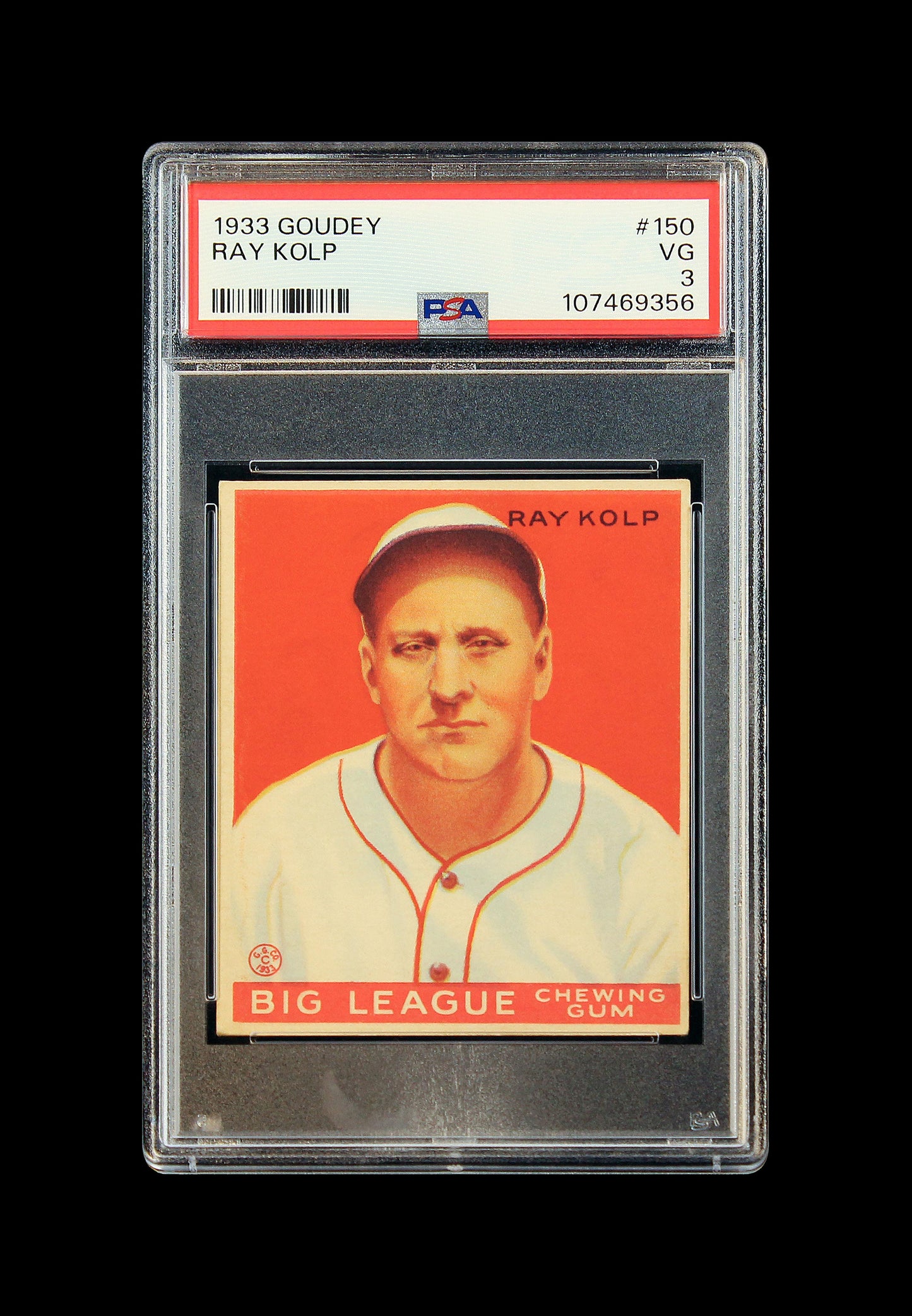 1933 Ray Kolp Goudey #150 PSA 3 VG