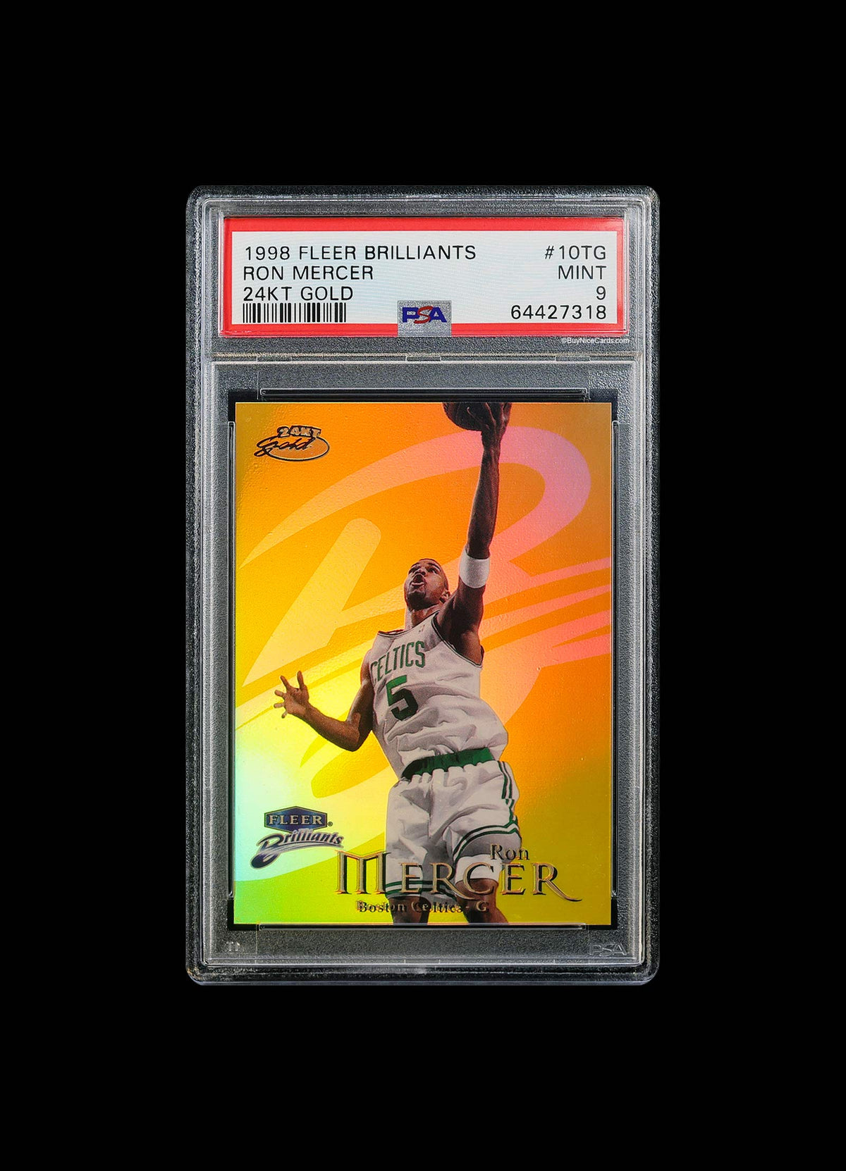 1998 Ron Mercer Fleer Brilliants 24kt Gold /25 #10TG PSA 9 Mint