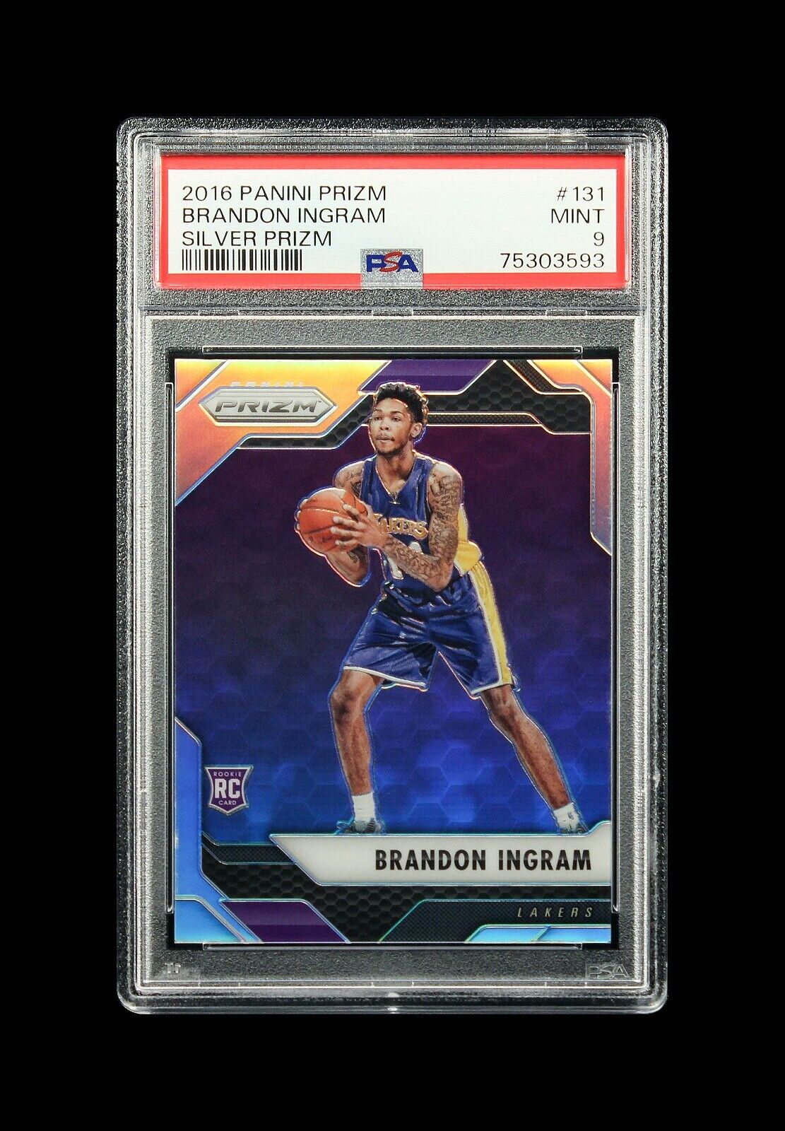 2016 Brandon Ingram Panini Prizm Silver Prizms Refractor SP RC Rookie #131 PSA 9