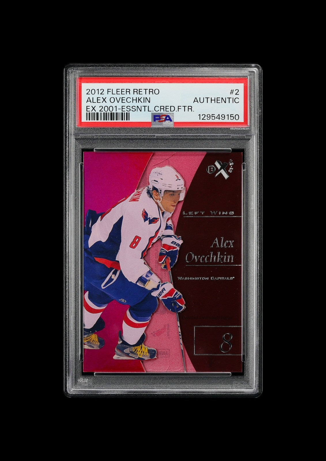 2012 Alex Ovechkin Fleer Retro EX 2002 Essential Credentials Future /41 #2 PSA