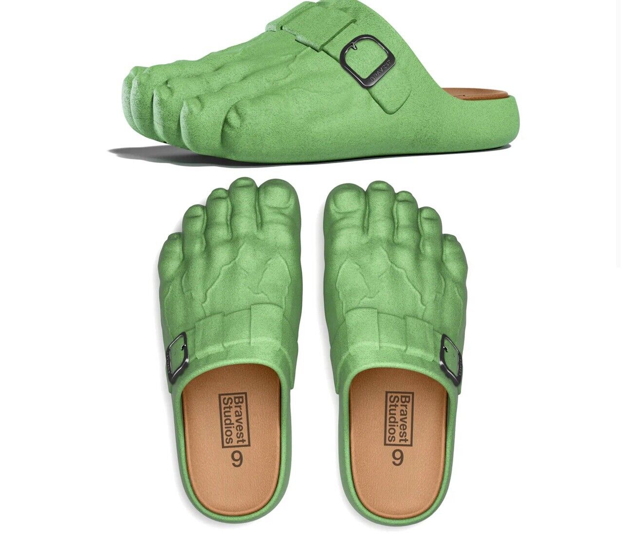 2024 Bravest Studios Hulk Green Foot Clogs Size 11 - Brand New with Box