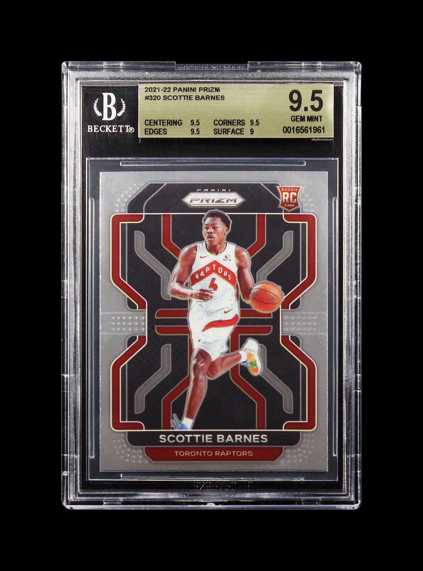 2021-22 Scottie Barnes Panini Prizm Base RC Rookie #320 BGS 9.5 Gem Mint