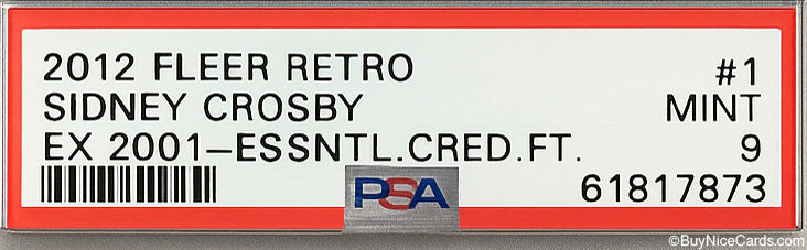 2012 Sidney Crosby UD Fleer Retro Essential Credentials Future /24 PSA 9 Pop 3