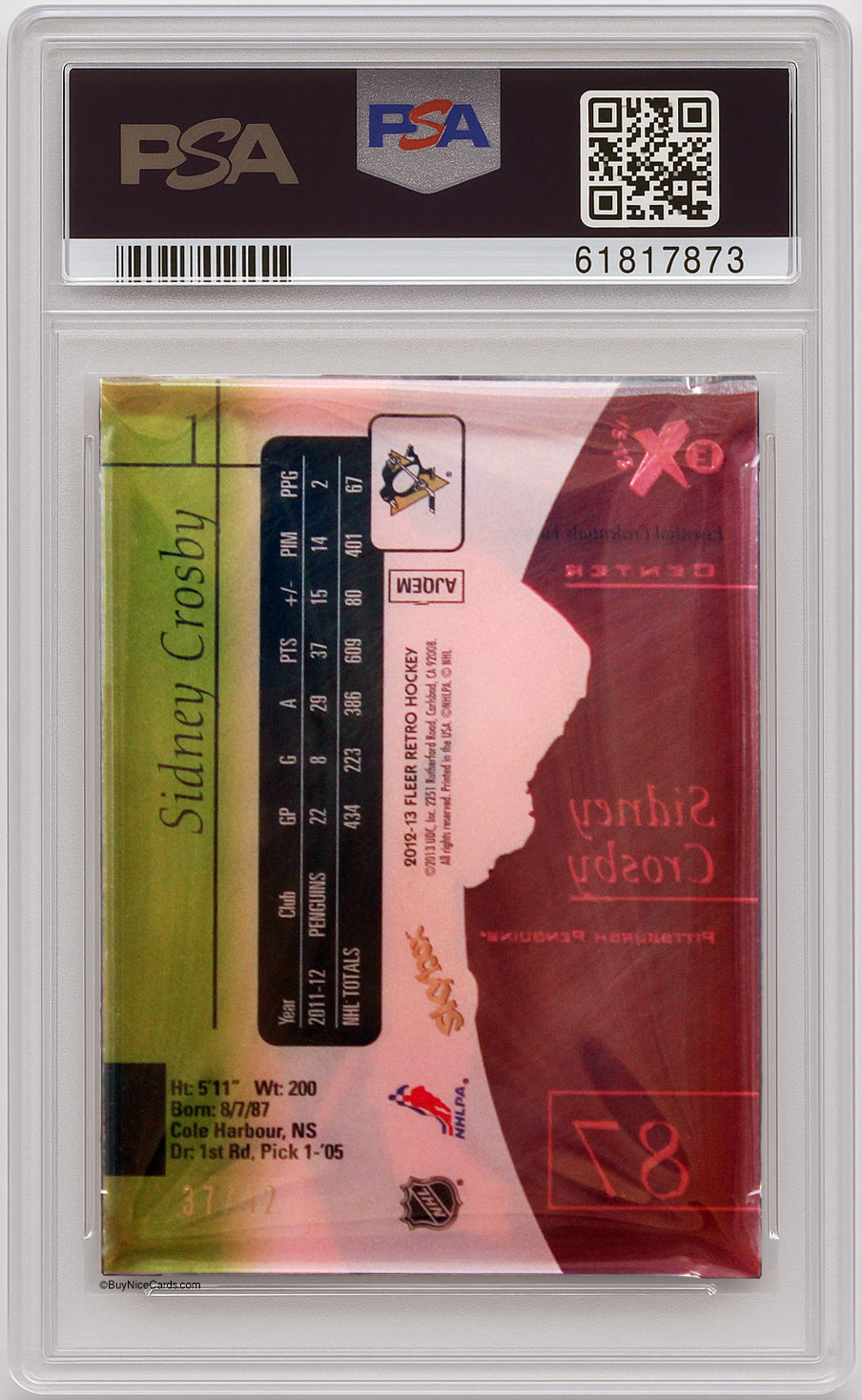 2012 Sidney Crosby UD Fleer Retro Essential Credentials Future /24 PSA 9 Pop 3