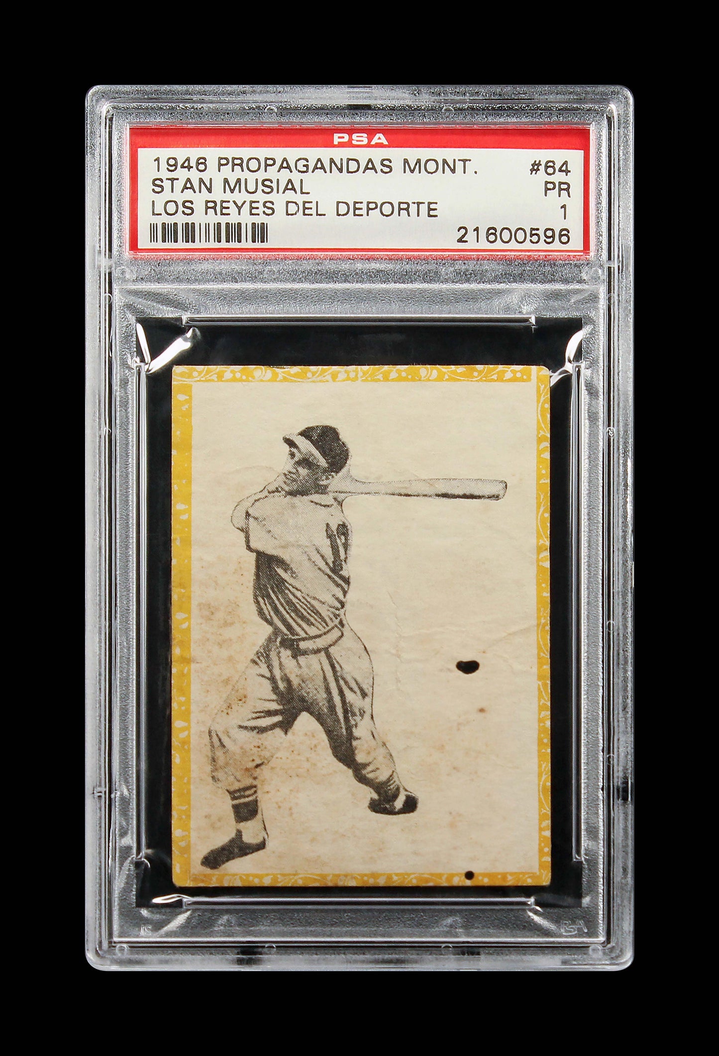 1946 Stan Musial Propagandas Montiel Reyes Del Deporte HOF RC RC #64 PSA 1 - Only 13 Total Copies Graded