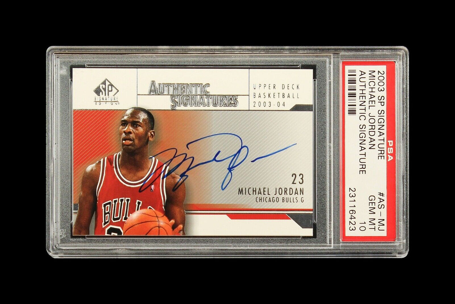 2003 Michael Jordan Ud Sp Signature Authentic Signature Auto #as-mj Psa 10 Pop18