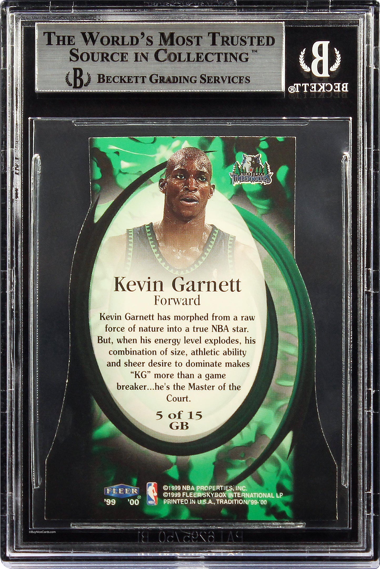 1999-00 Kevin Garnett Fleer Skybox Game Breakers Sp /100 #5 Bgs 8.5