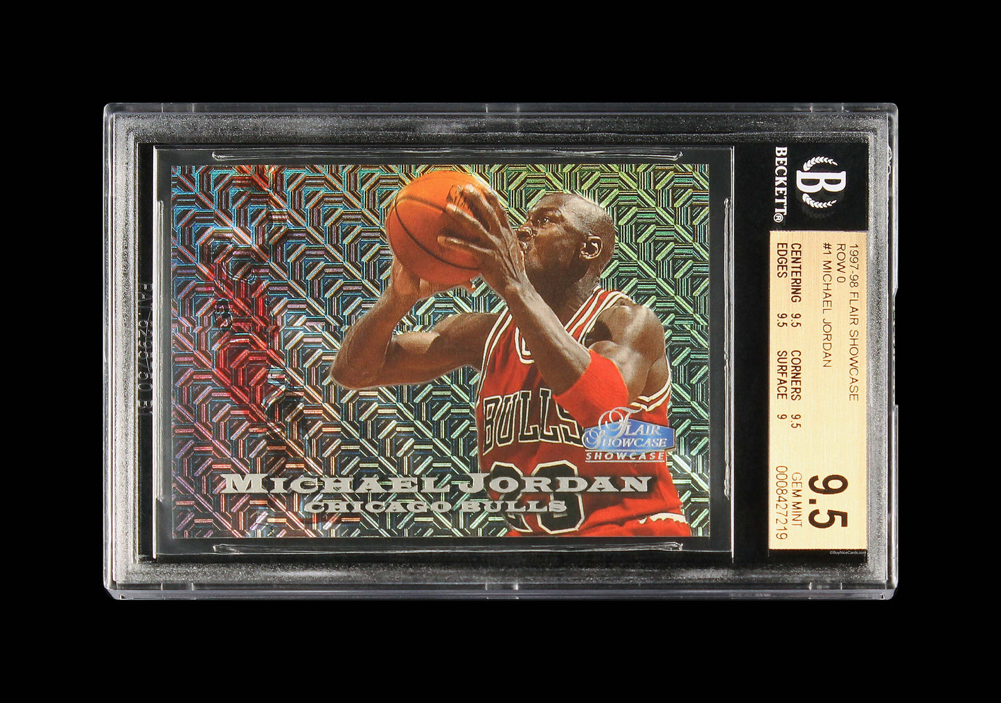 1997-98 Michael Jordan Flair Showcase Row 0 /250 #1 Bgs 9.5 Pop 29