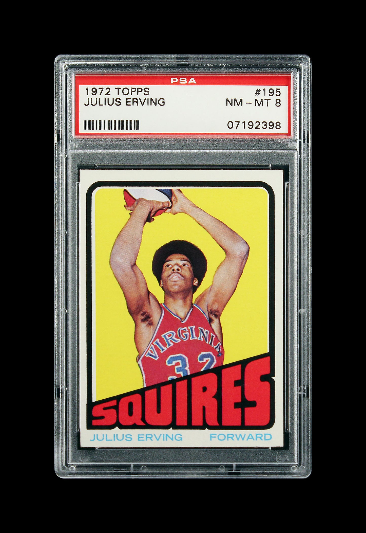 1972 Julius Erving Topps Rc Rookie #195 Psa 8 No Print Dot And Nicely Centered