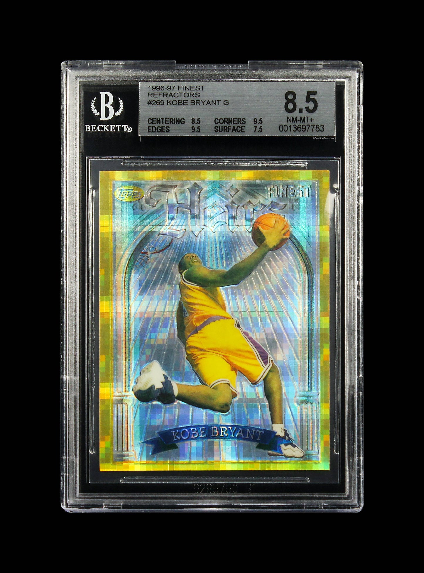 1996-97 Kobe Bryant Topps Finest Gold Refractors G Rc Rookie G #269 Bgs 8.5