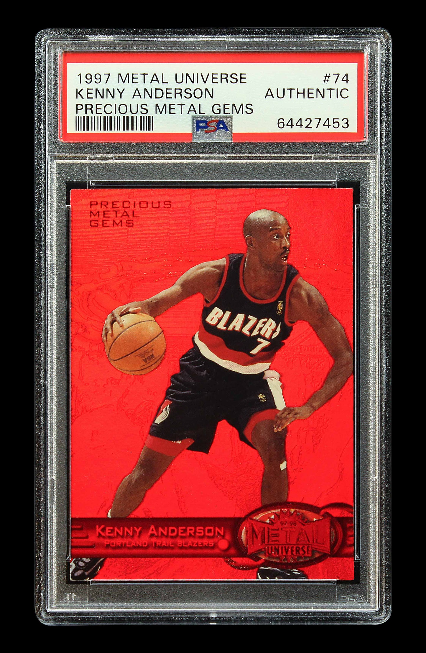 1997 Kenny Anderson Skybox Metal Universe Pmg Precious Metal Gems Red /100 Psa