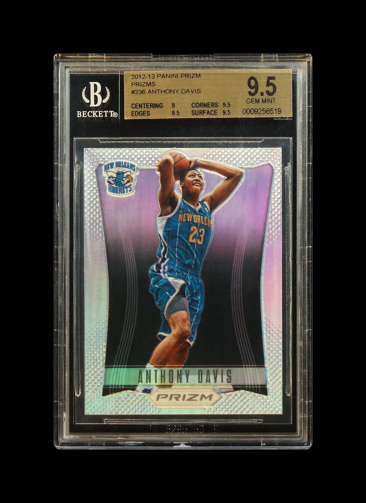 2012-13 Anthony Davis Panini Prizm Silver Prizms Refractor Rc Rookie 236 Bgs 9.5