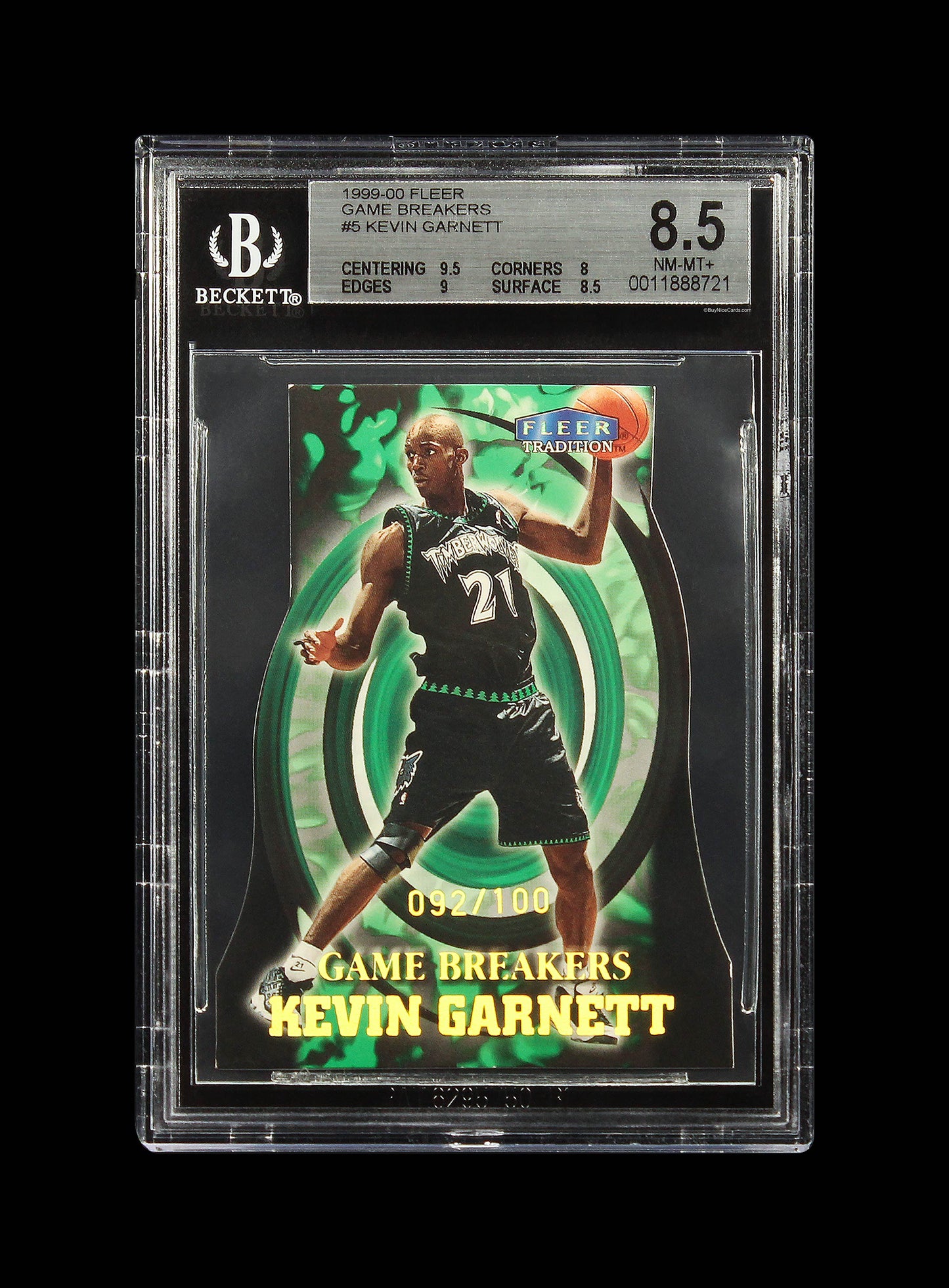 1999-00 Kevin Garnett Fleer Skybox Game Breakers Sp /100 #5 Bgs 8.5