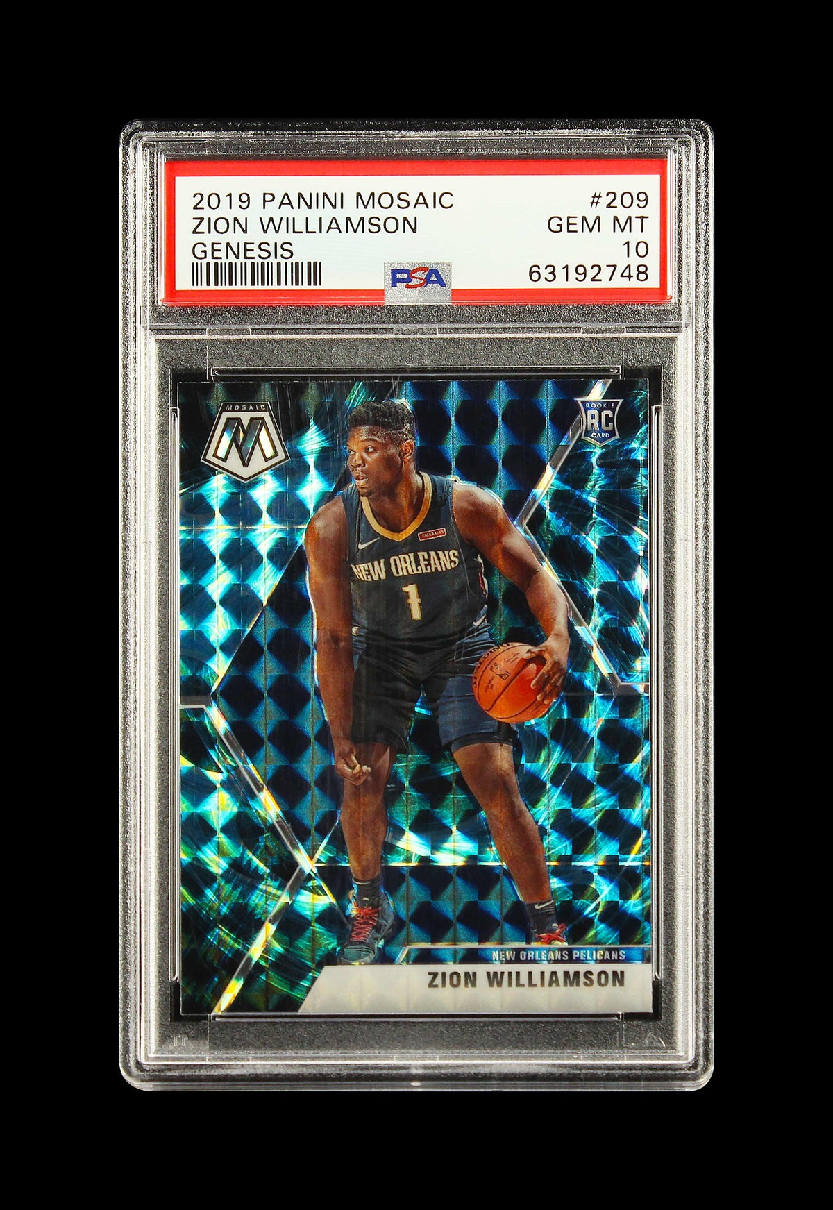 2019 Zion Williamson Panini Mosaic Genesis SP RC Rookie #209 PSa 10 Gem Mint