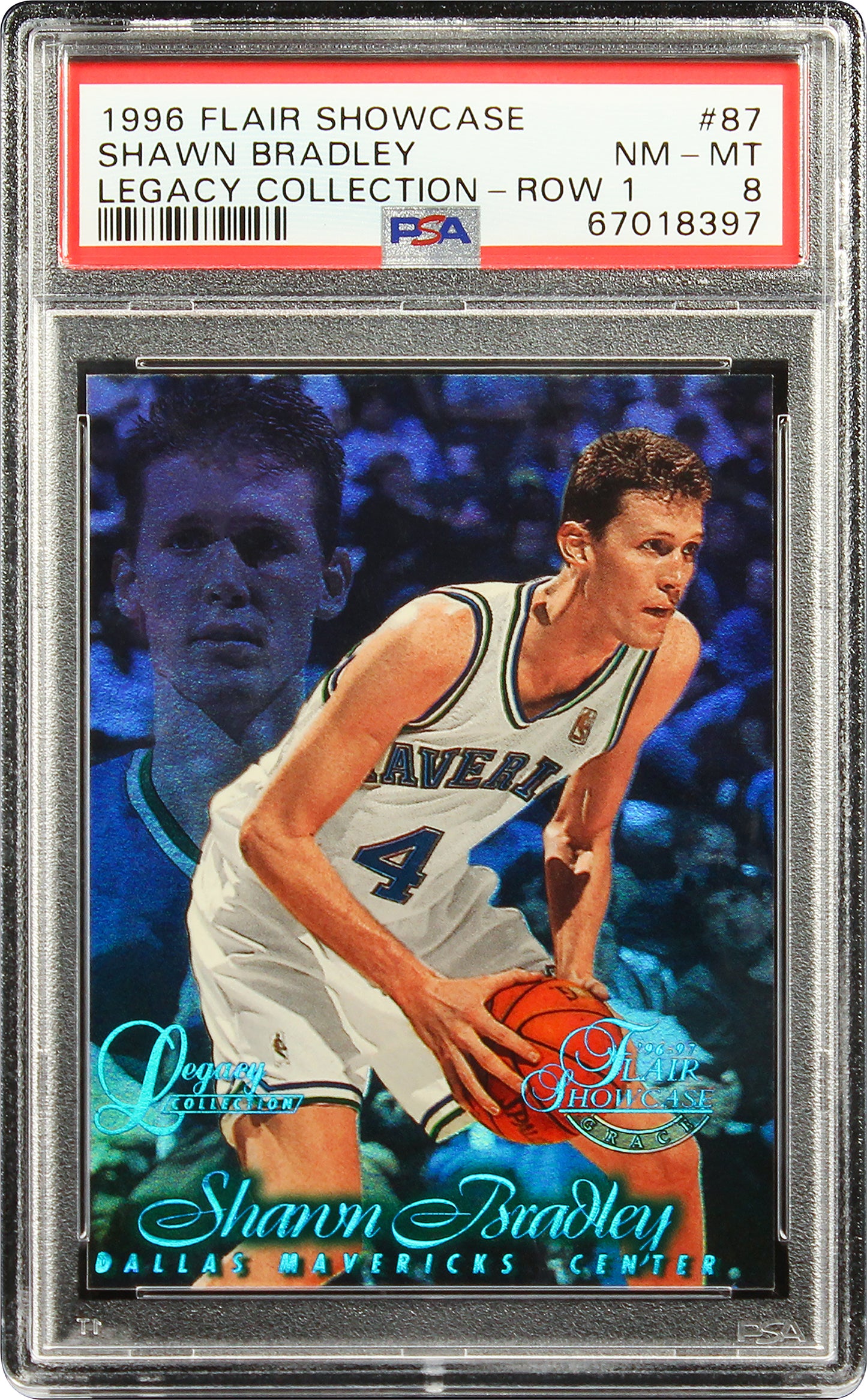 1996 Shawn Bradley Flair Showcase Legacy Collection Row 1 /150 #87 PSA 8