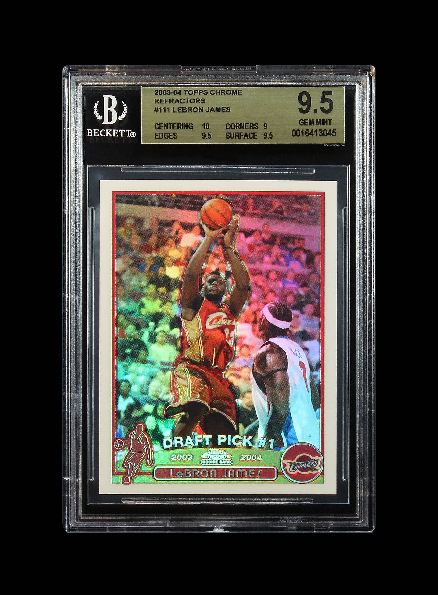 2003-04 Lebron James Topps Chrome Refractors Rc Rookie #111 Bgs 9.5 Gem Mint