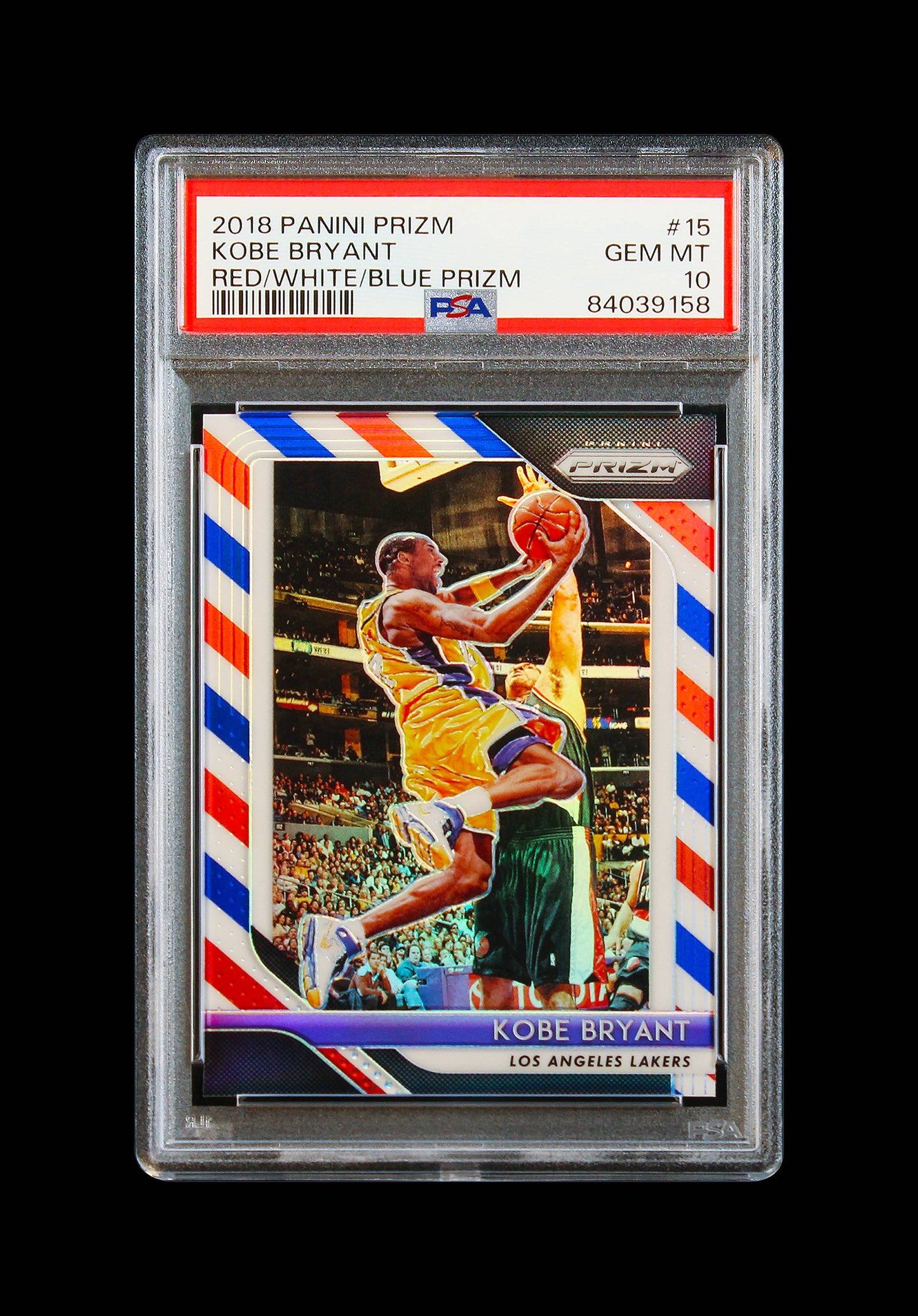 2018 Kobe Bryant Panini Prizm Red White Blue Prizms #15 Psa 10 Gem Mint