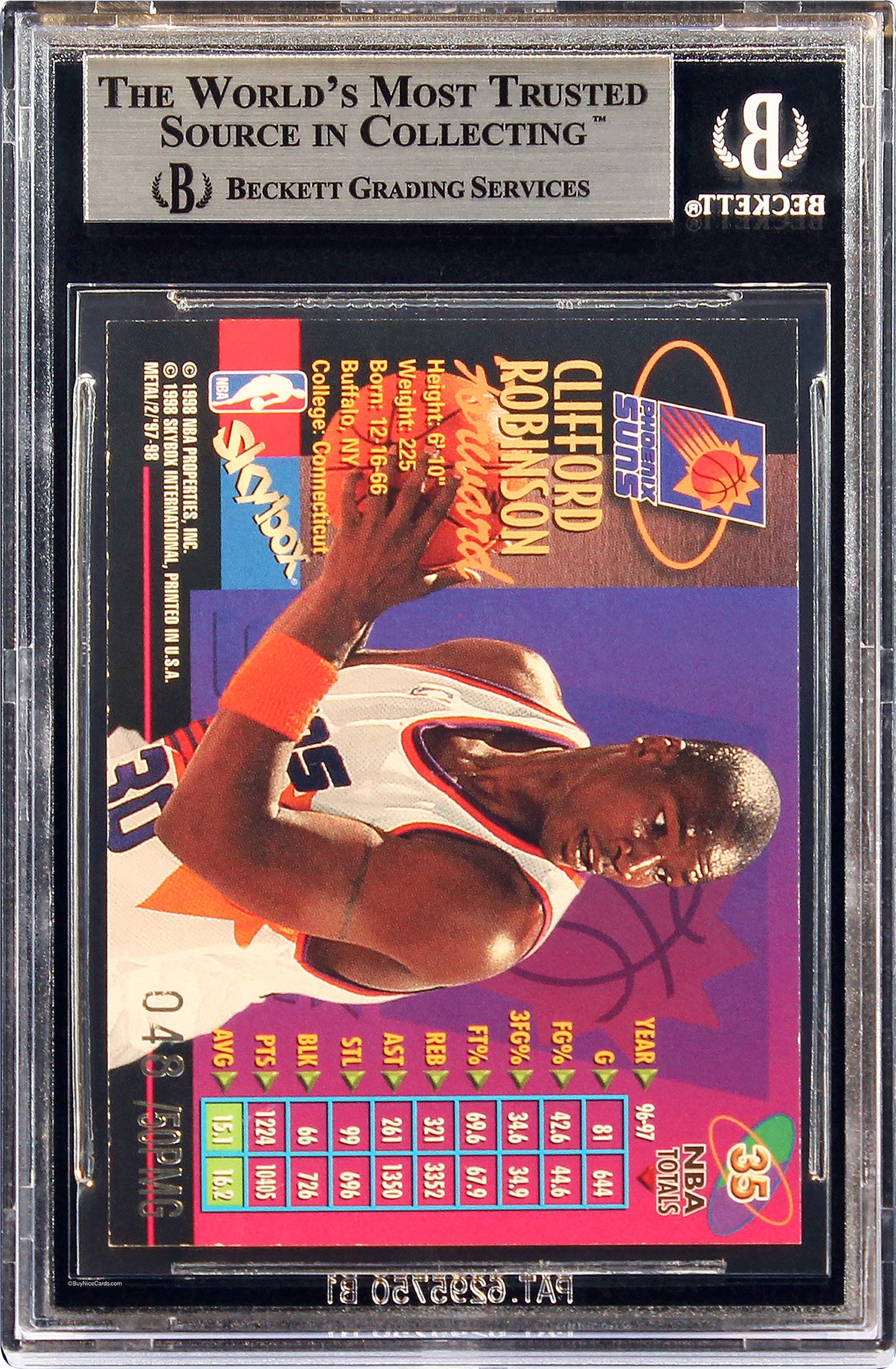 1997-98 Clifford Robinson Metal Universe Pmg Championship /50 #35 Bgs 8.5