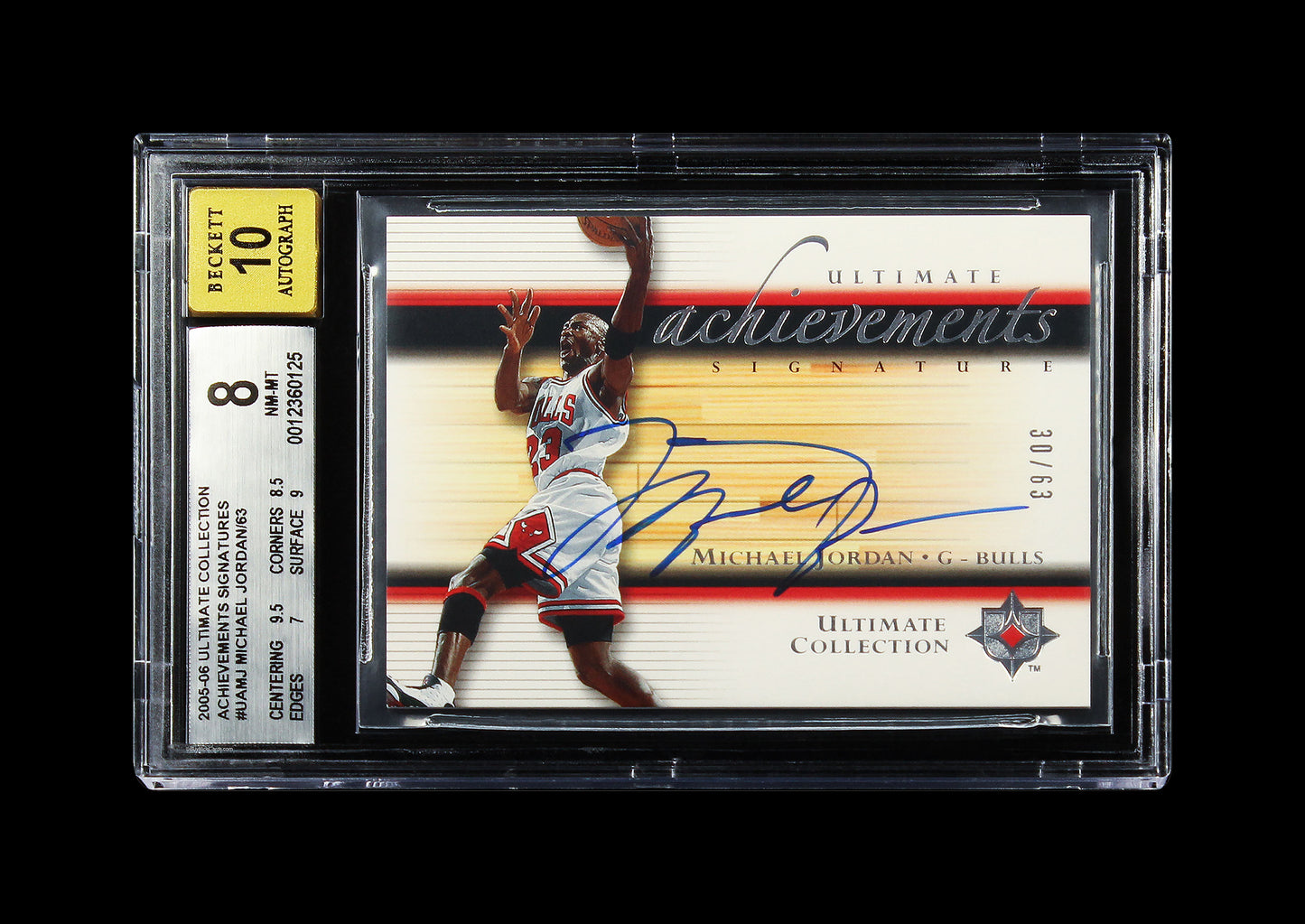 2005-06 Michael Jordan Ud Ultimate Collection Achievements Auto /63 #uamj Bgs 8