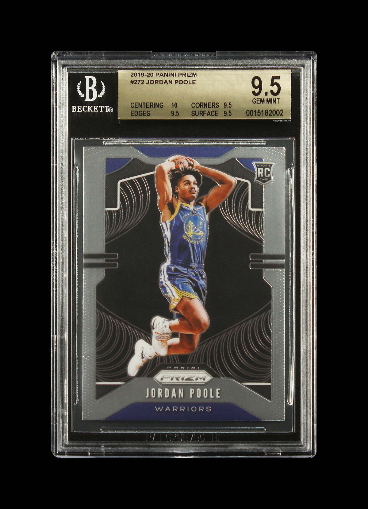 2019-20 Jordan Poole Panini Prizm Base RC Rookie #272 BGS 9.5 Gem Mint