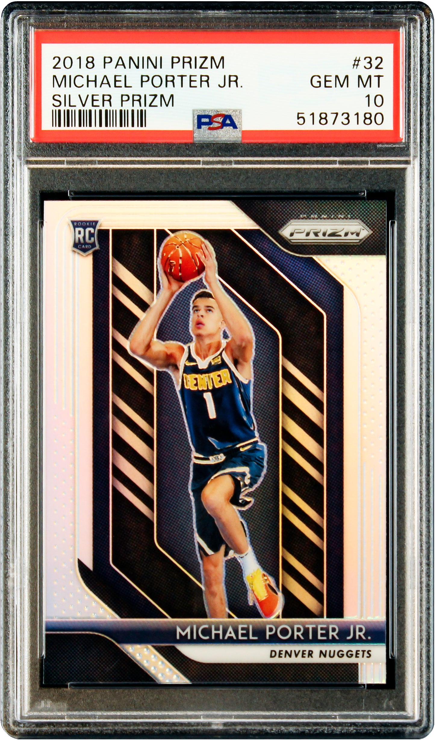 2018 Michael Porter Jr. Panini Prizm Silver Prizms Sp Rc Rook #32 Psa 10 Gem Mt