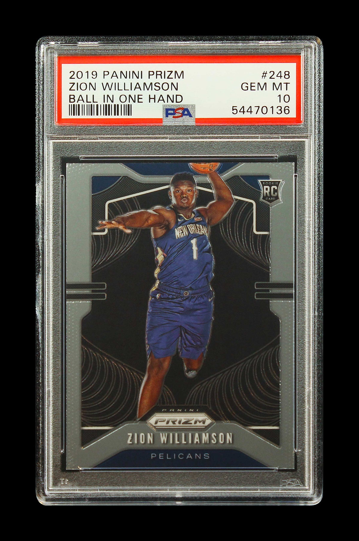 2019 Zion Williamson Panini Prizm Ball in Hand Variation SP RC Rookie #248 PSA 10 Gem Mint